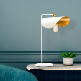 Opviq Sivani - MR - 844 Lámpara de Mesa Blanco y Dorado